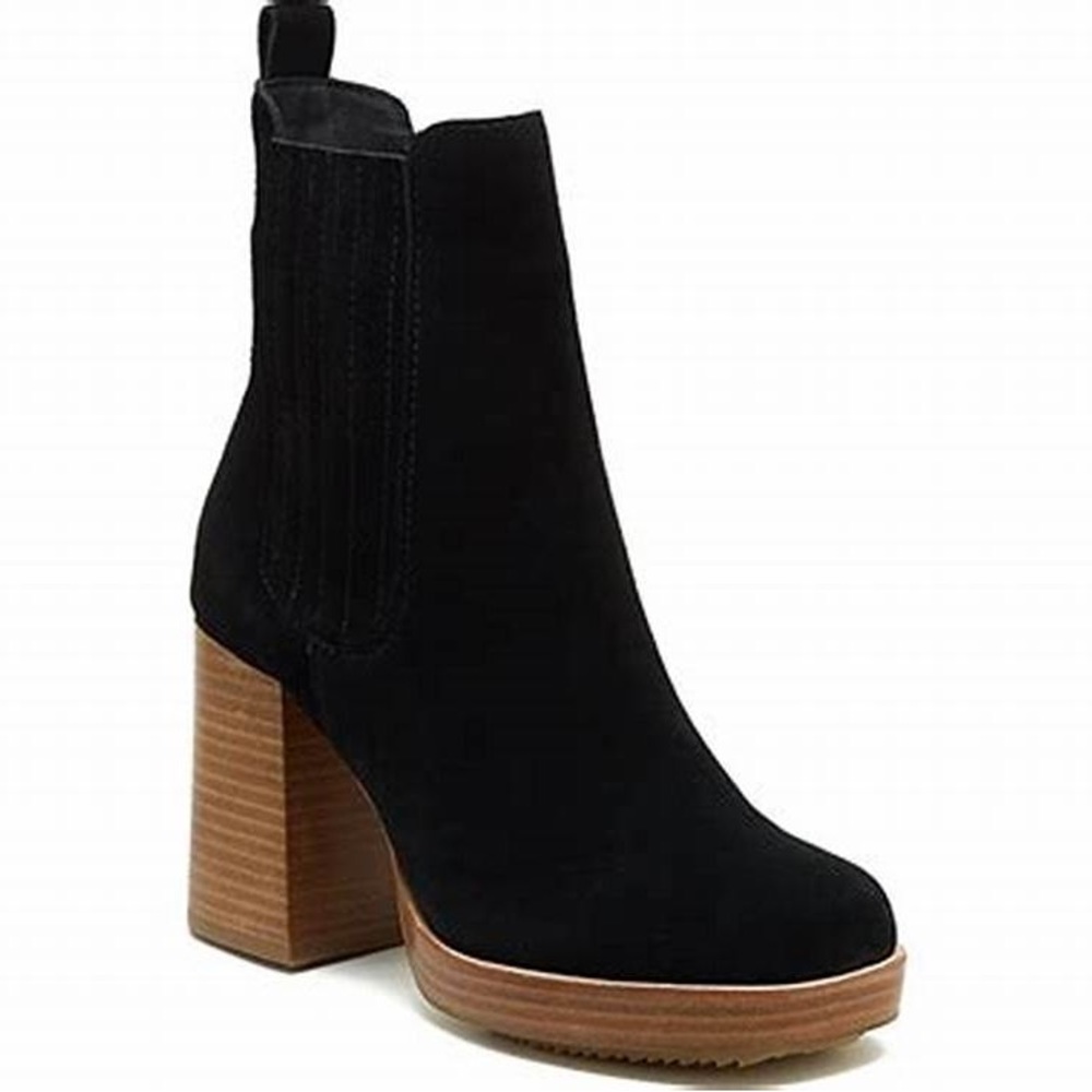 Kelsi Dagger Brooklyn Black Suede Platform Racer boot
